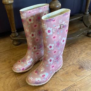 Vintage 90’s Tayberry pink flowered Wellington “Wellies” from Wales, UK